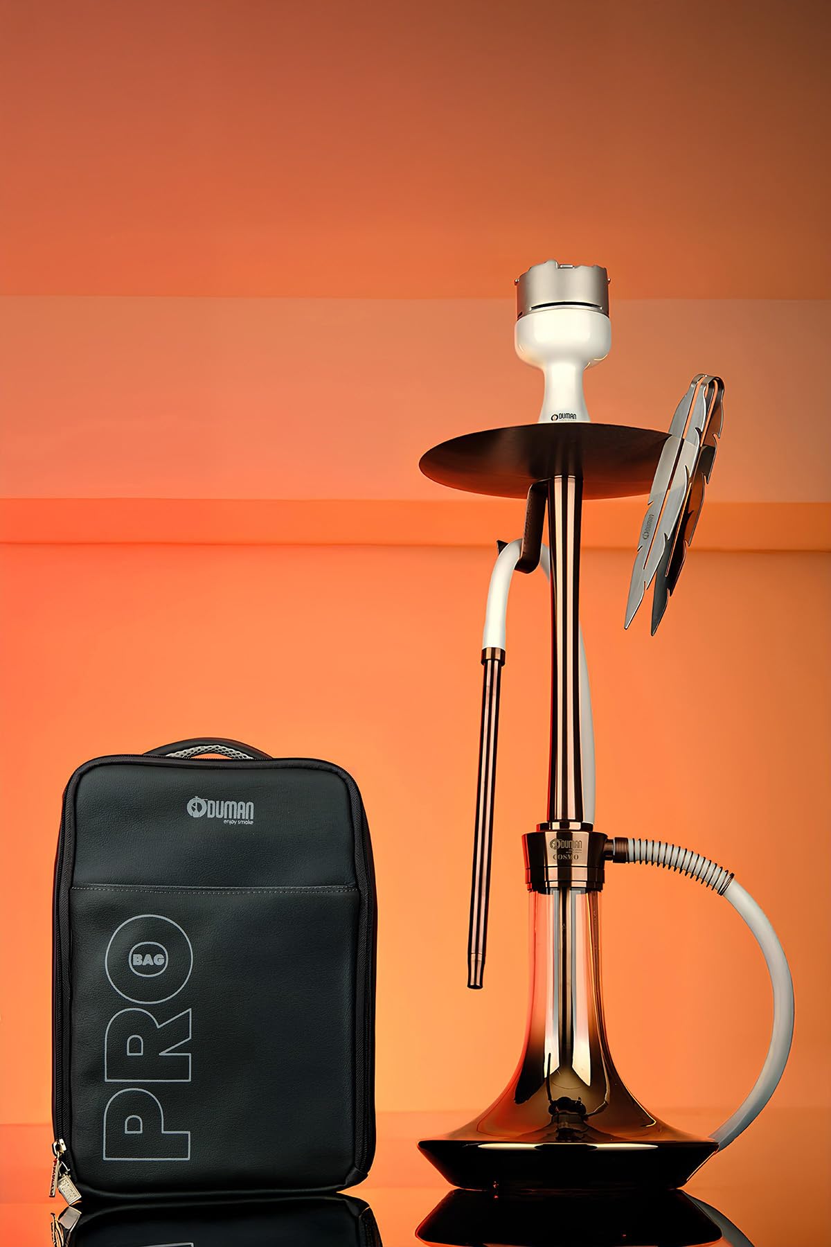 Oduman Cosmo Stainless Steel Hookah Set with Travel Bag Premium Shisha Kit Heavy Duty Smooth Airflow Complete Accessories