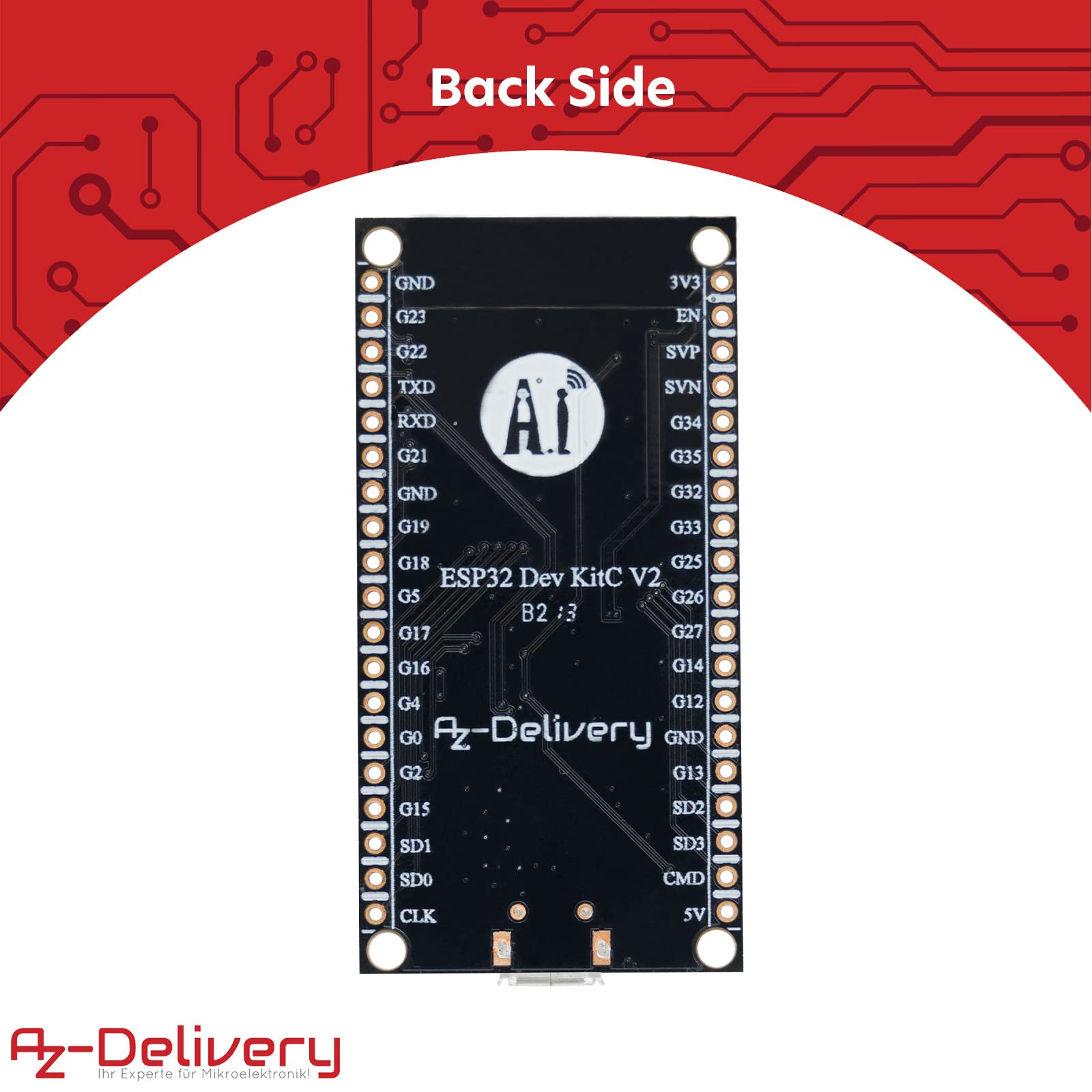 AZDelivery ESP-32S Dev Kit C NodeMCU moduły WLAN WiFi Development Board z CH340 (następca modelu ESP8266) i kompatybilny z Arduino wraz z e-bookiem!