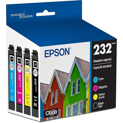 Epson 232 Claria Ink Standard Capacity Black & Color Cartridge Combo Pack (T232120-BCS) Works with Workforce WF-2930, 2950 and Expression XP-4200, 4205