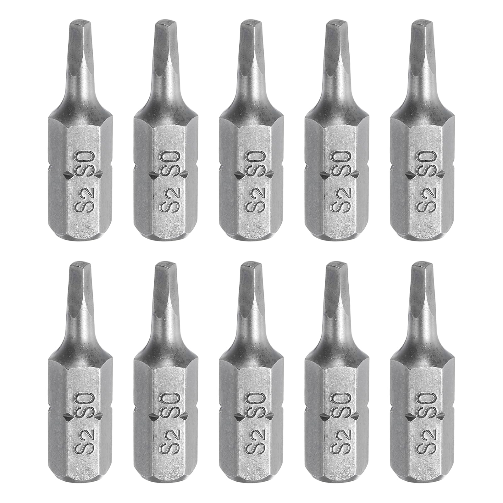 sourcing map 10pcs Square Head Screwdriver Bits 1/4" Hex Shank SQ0 Head 1" Length S2 Steel Screw Driver Drill Bit for Repair Work Electric Screw Driver