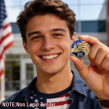 2PCS 250th Anniversary Commemorative Coins,250 Birthday American Flag&Liberty Bell Patriotic Collectible Souvenir Gift,1.57In Durable Gold Plated Challenge Coin for Display,Collectors,Non Legal Tender
