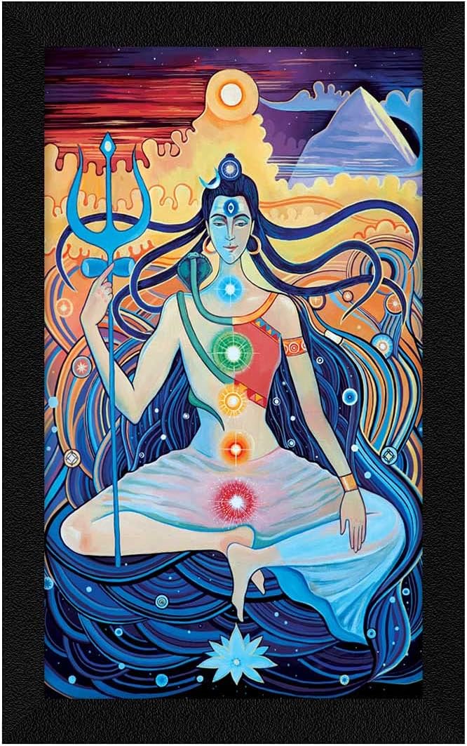 ArtX Paper Shiva Kundlini Power Chakras Wall Art Painting, Multicolor, Traditional, 8.5X13 in, Set of 1