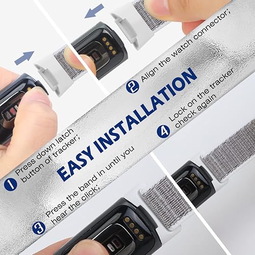 Miniatura 35 de Correa deportiva de nailon compatible con Fitbit Charge 6/5, ajustable, transpirable, repuesto suave, correa de nailon suave para mujeres/hombres