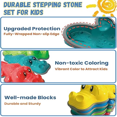 Miniatura 5 de Stackable Balance Stepping Stone Training Set of Sensory Toy for Toddlers Entertainment and Exercise, Play the floor is lava Game, Kids Fitness