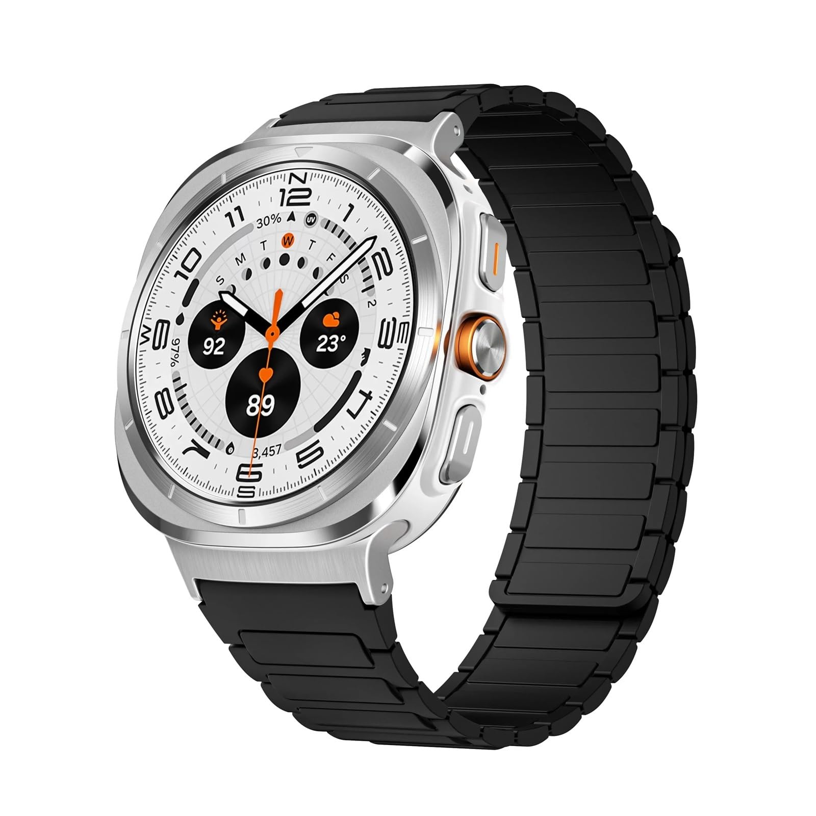 JDIME Cinturino magnetico in silicone per Galaxy Watch 7 Ultra 47mm Bracciale con cinturino ad anello per Galaxy Watch Ultra 47MM Nessun gap cinturino rapido