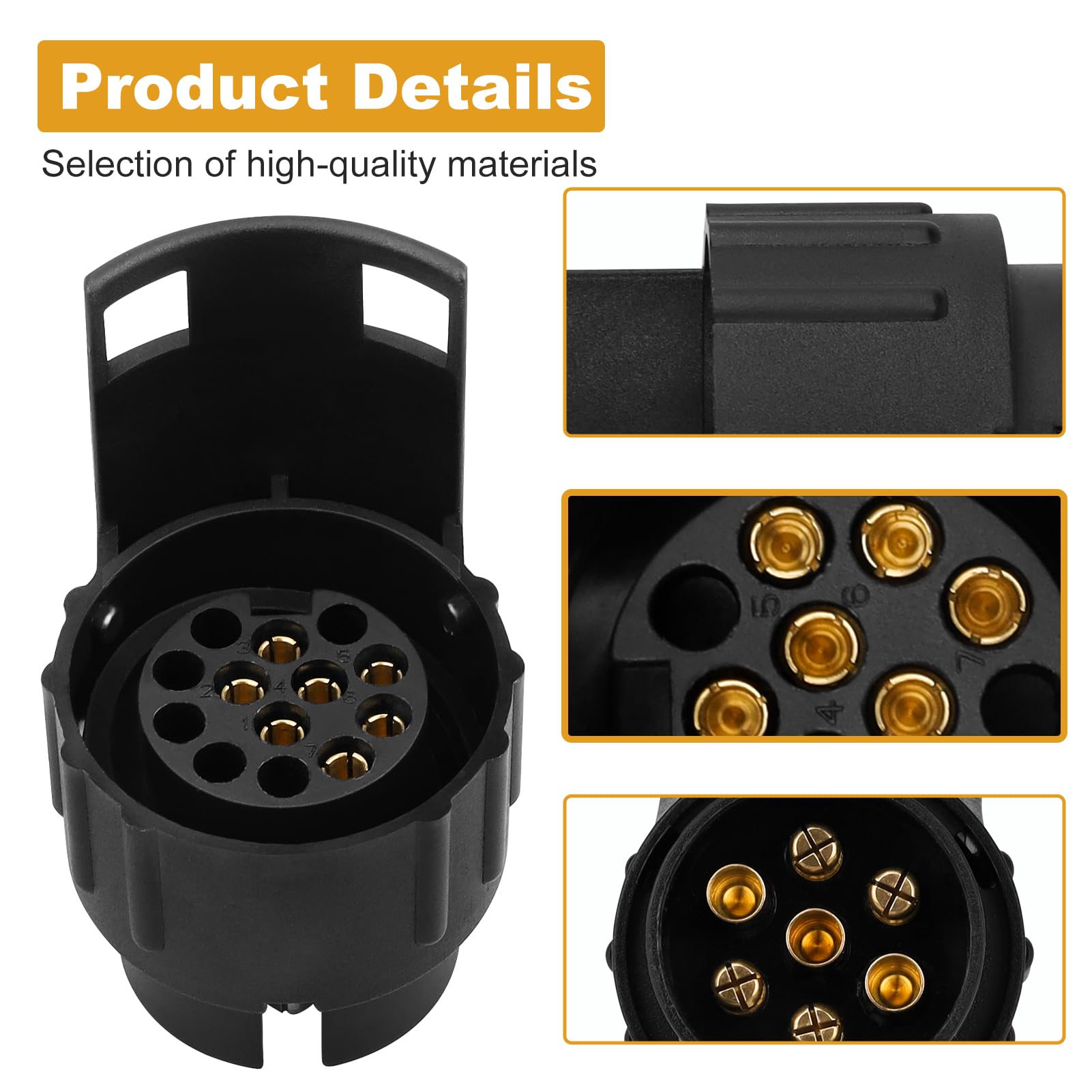 Adattatore Da 7 A 13 Poli Per Gancio Di Traino - Per Rimorchi, Portabici E Roulotte, 12V - Foto 10