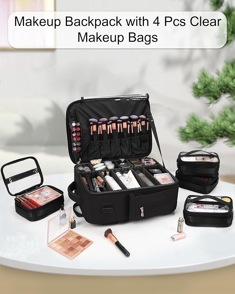 Amazon.com : Relavel Makeup Backpack - Extra Large Train Case with