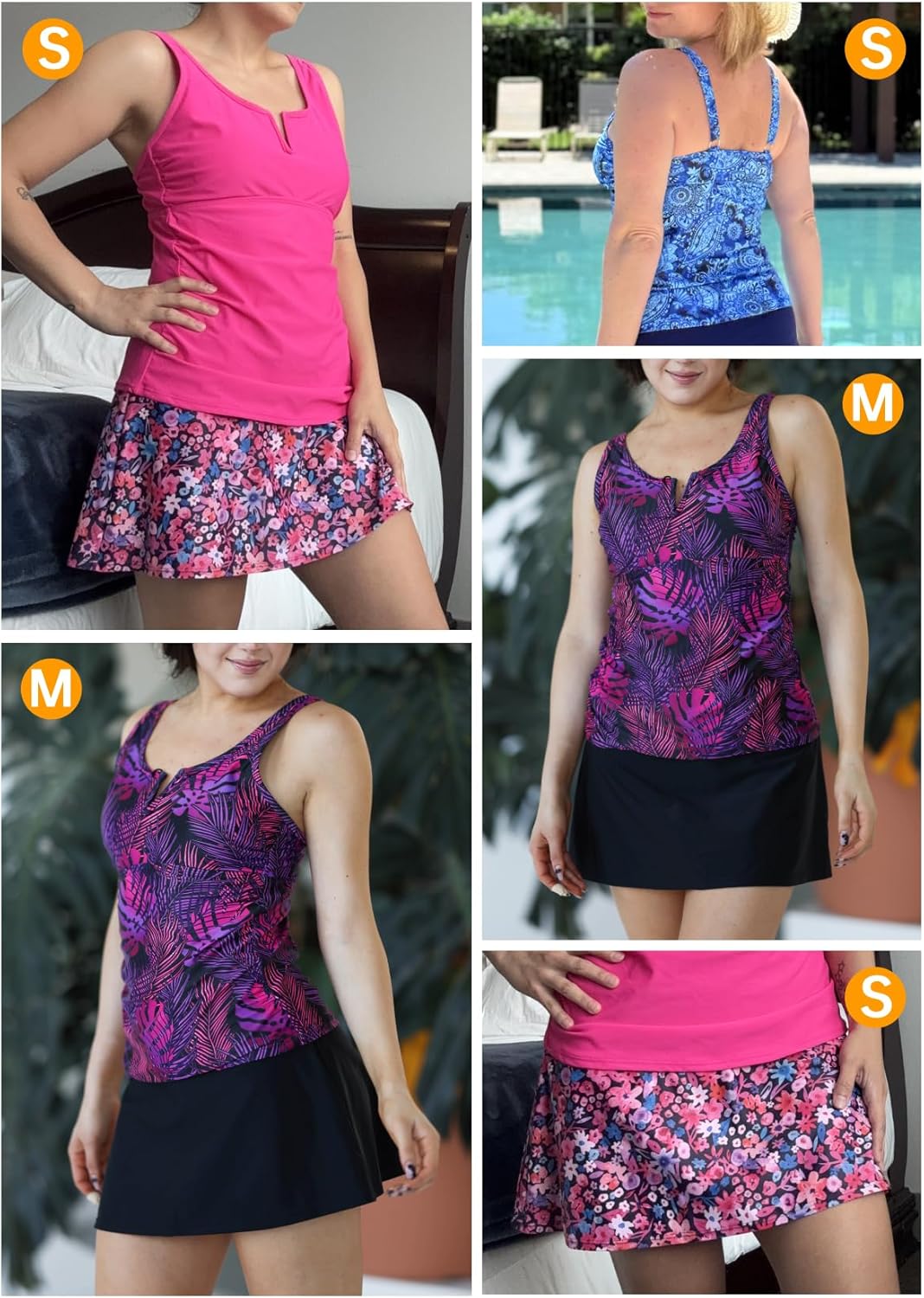 Women Tankini Swimsuits with Skirt - Two Piece Tummy Control Bathing Suit V-Wired 2025 Swimwear - Image 6