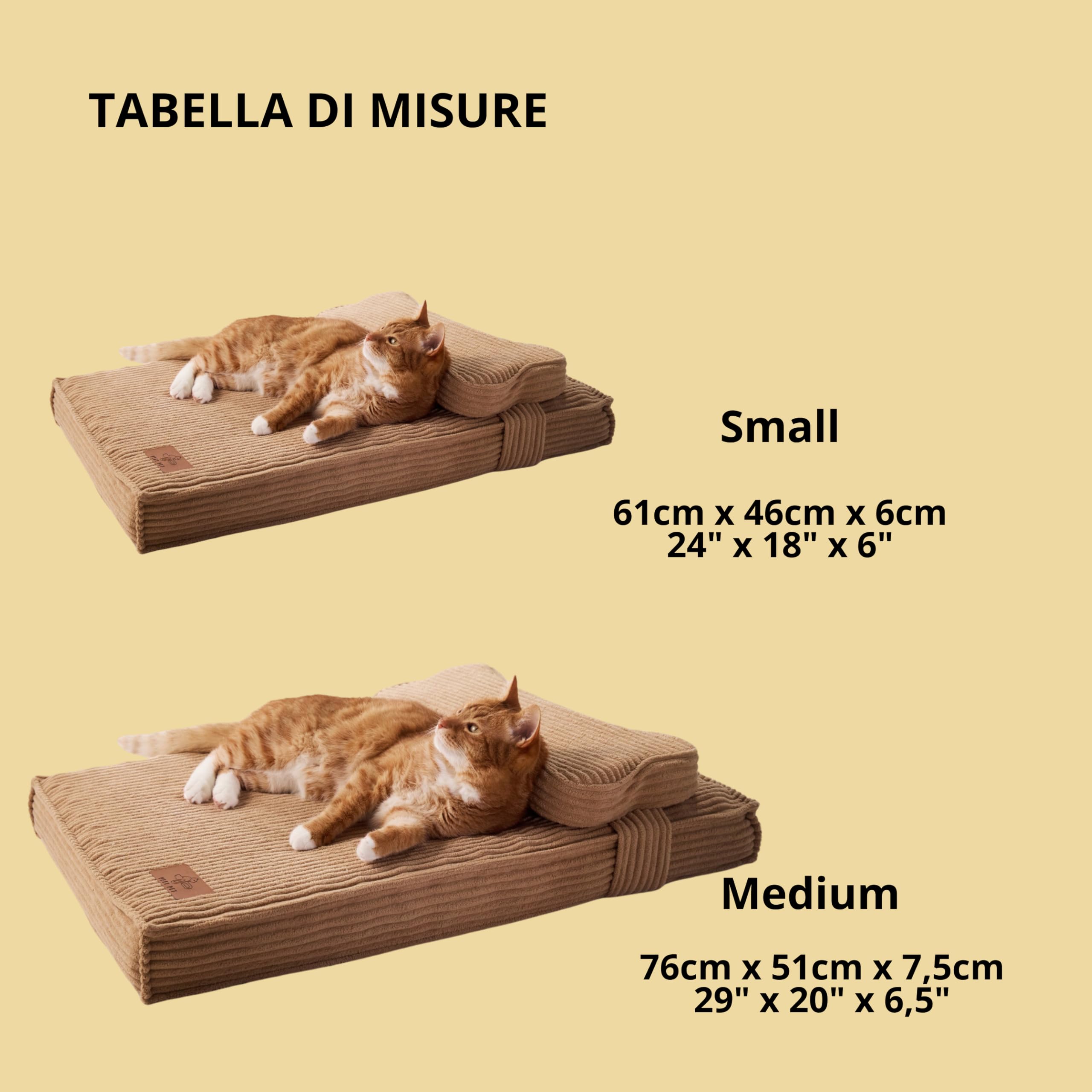 Cuccia Gatto Ortopedica con Cuscino Sfoderabile e Lavabile – Materasso Alta Densità Impermeabile, Base Antiscivolo, Letto Comfort per Gatti Adulti e Anziani, Design Premium (SMALL)