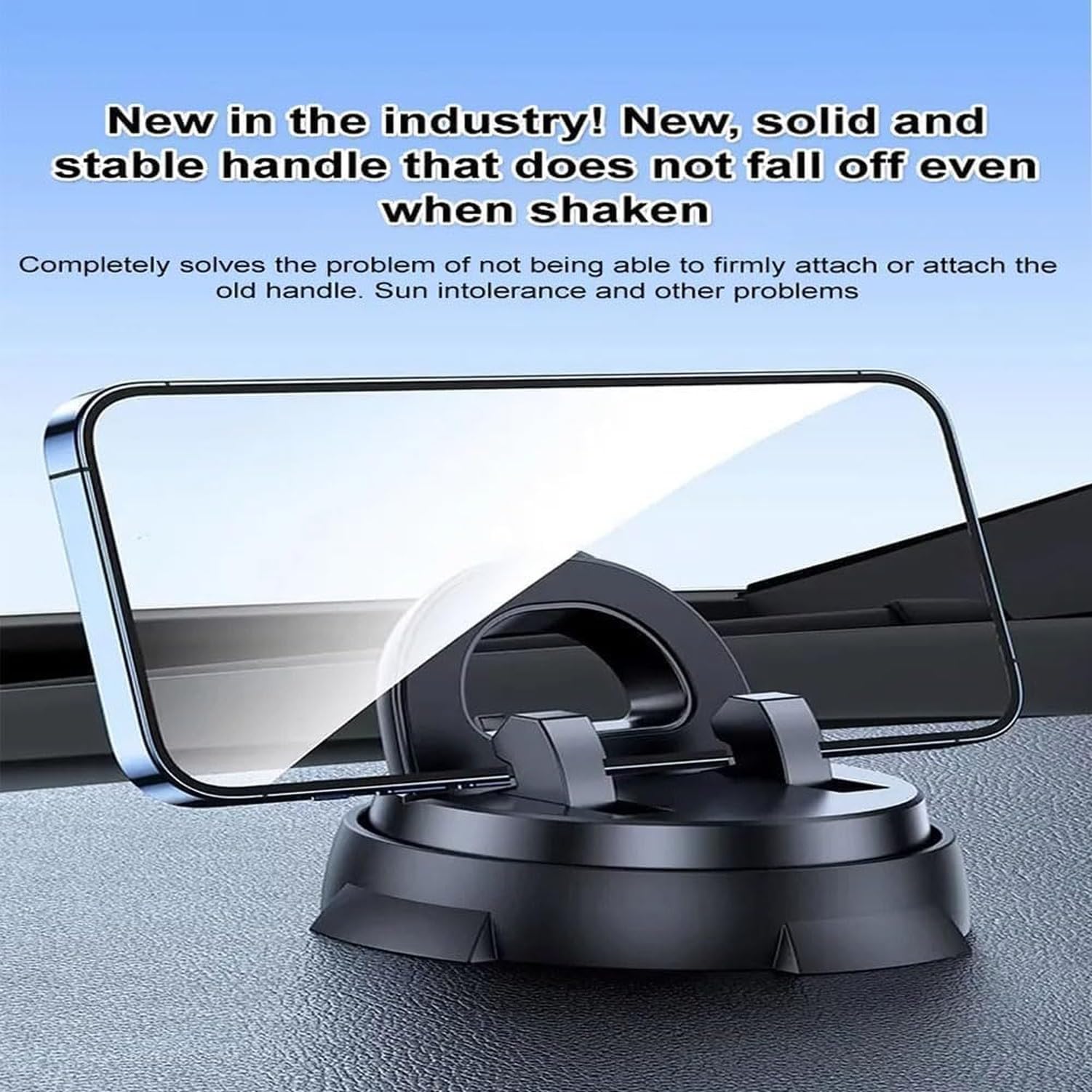 Soporte para Móvil en Coche, Clip Universal con Ventosa Inteligente para Salpicadero, Multifunción y Giratorio 360 Grados con Base Antideslizante para Navigació, 2 Unidades