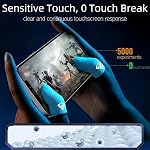 4 Pack Ultra-Thin Respirant Fibre d'Argent Mobile Gaming Finger Sleeves. Dispositifs d'écran tactile, Fonctionnement lisse Anti-Slip pour tablette de téléphone mobile, Bleu, 1.7in Longueur