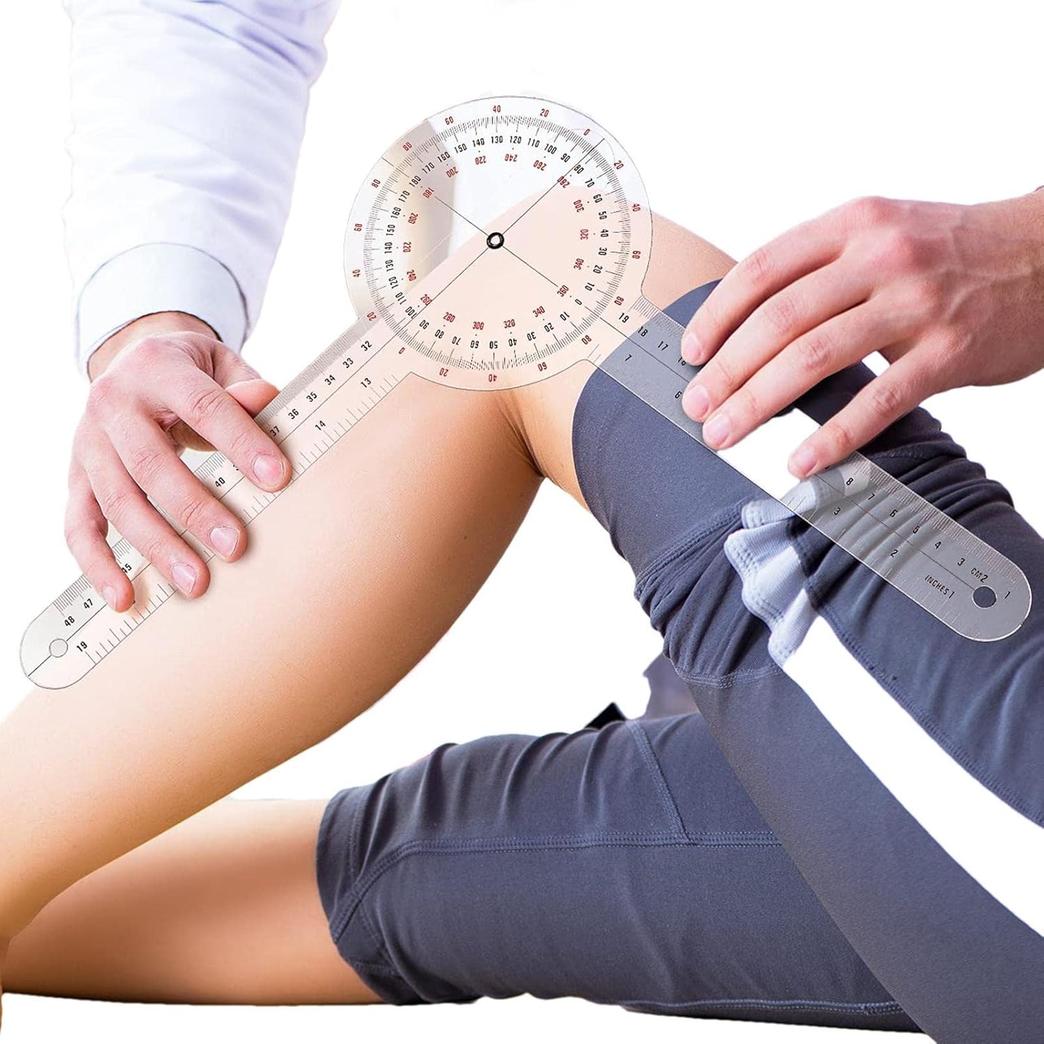 Amazon.co.jp クリアゴニオメーター,透明な整形外科用角度定規ゴニオメーター 360度 体測定テープ ゴニオメーター 分度器