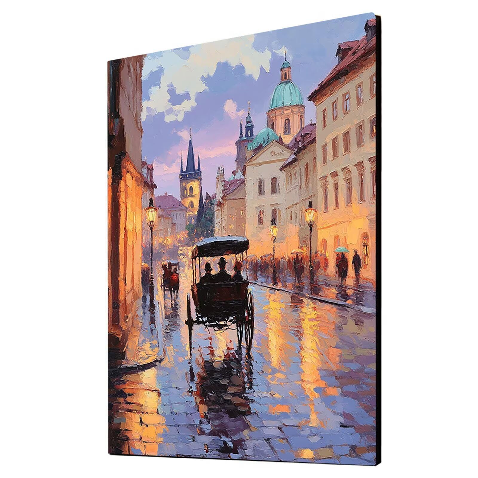 Malowanie po numerach, dla dorosłych – zestawy do malowania po numerach, widok ulicy, hobby DIY dla dorosłych i kobiet, artykuły plastyczne, 81 x 100 cm, sztuka ścienna, wyrazistość kolorów, płótno do