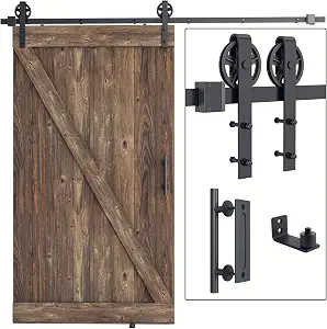 SMARTSTANDARD 8FT Heavy Duty Sliding Barn Door Hardware Kit