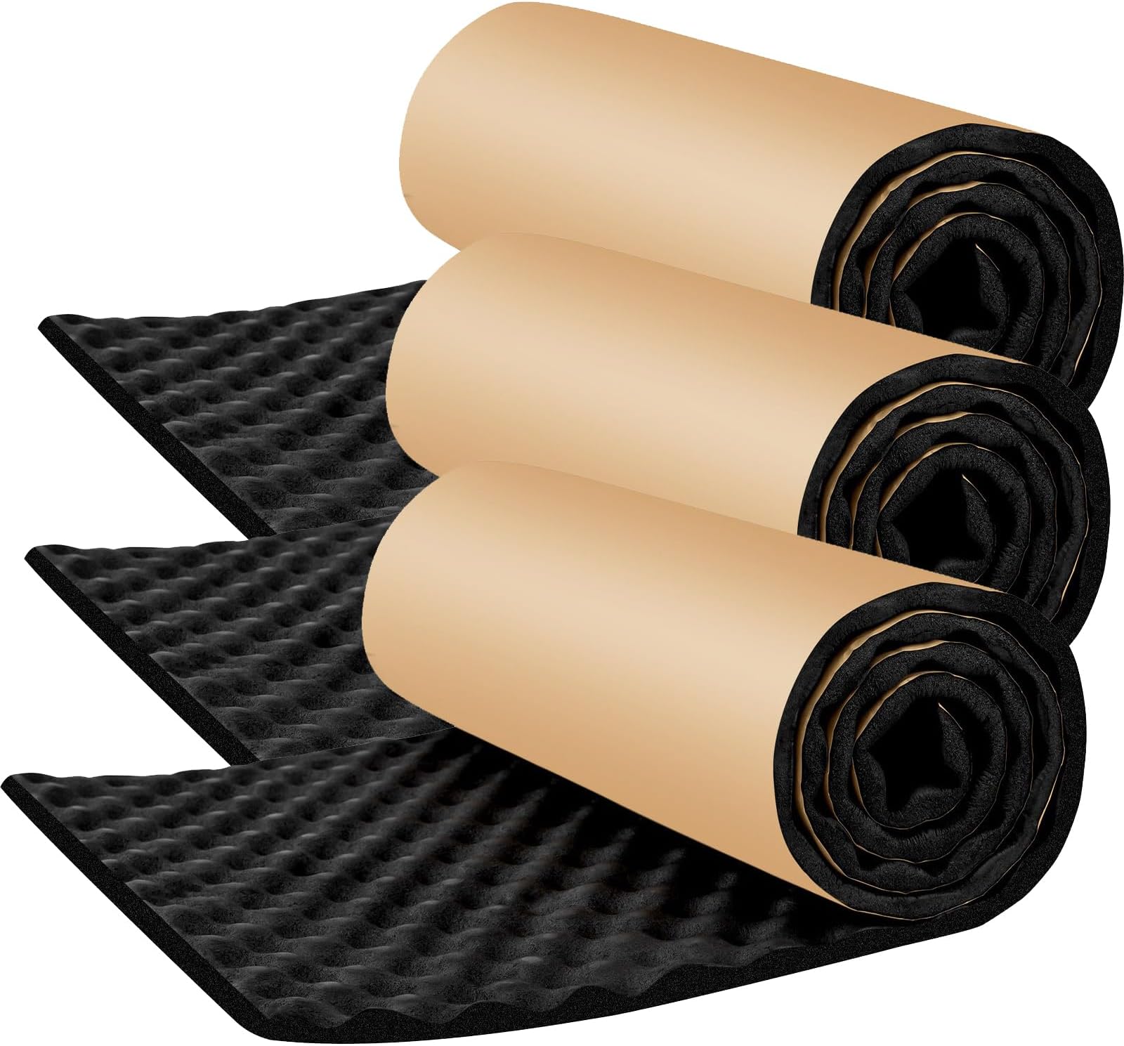 20 mm Insulation Mat, 3 Roll(3 Square metre) Auto Self-Adhesive Sound-proofing Foam Mat, Car Sound Insulation Deadener, Noise Acoustic Dampening, Moisture Proof Waterproof, 2m x 50 cm