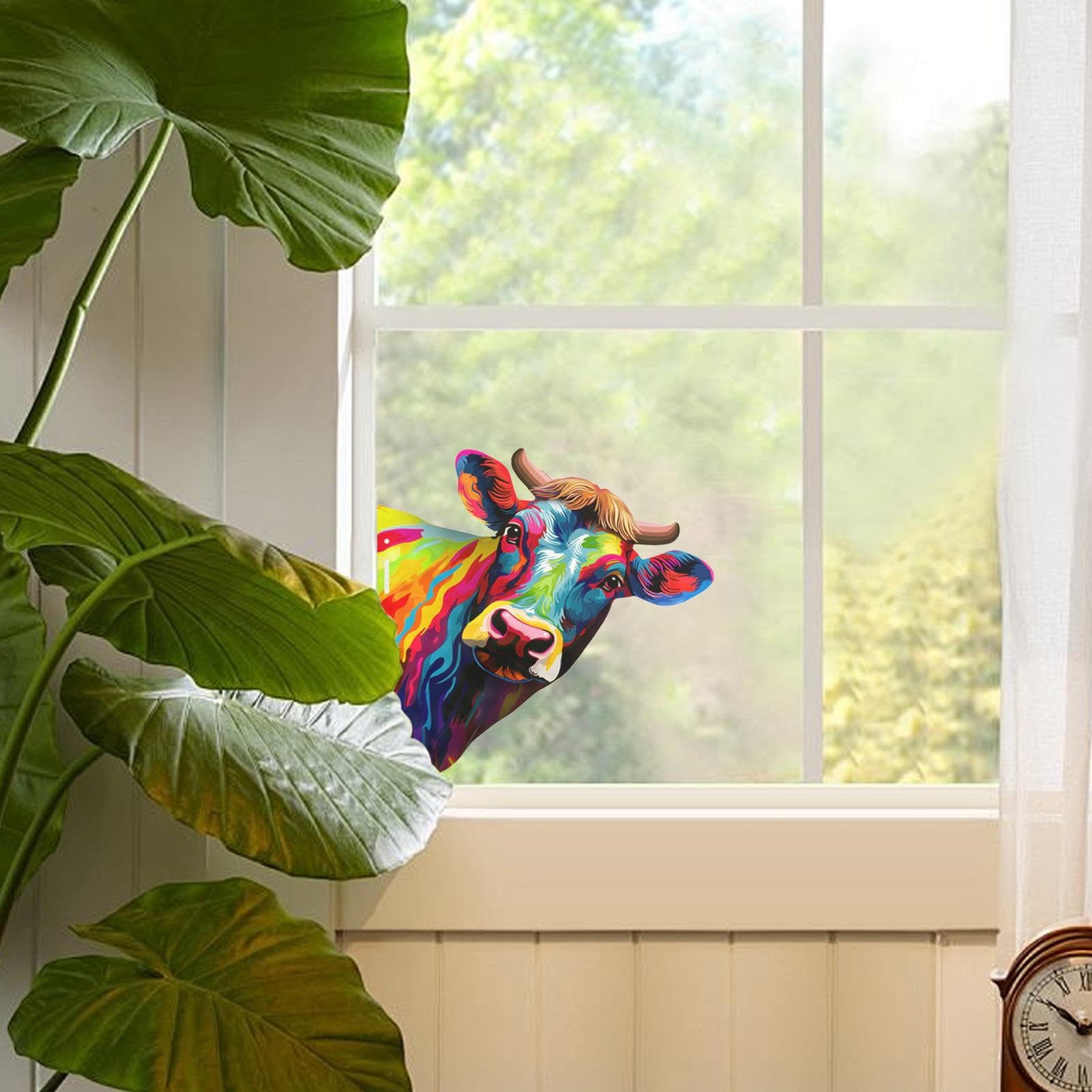 Okeeyseda Art De Cour De Vache En Fer Décor Mignon De Cour De Bétail Qui Regarde Art Décoratif En Métal Décor D'art De Clôture D'animal De Ferme De Bétail Qui Regarde