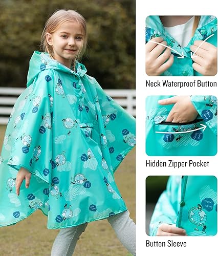 Miniatura 4 de Chaqueta ligera de poncho de lluvia para niños, impermeable, abrigo impermeable