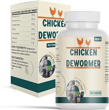 Chicken Dewormer, Natural Poultry Dewormer Pill for Laying Hens,120 Tablet