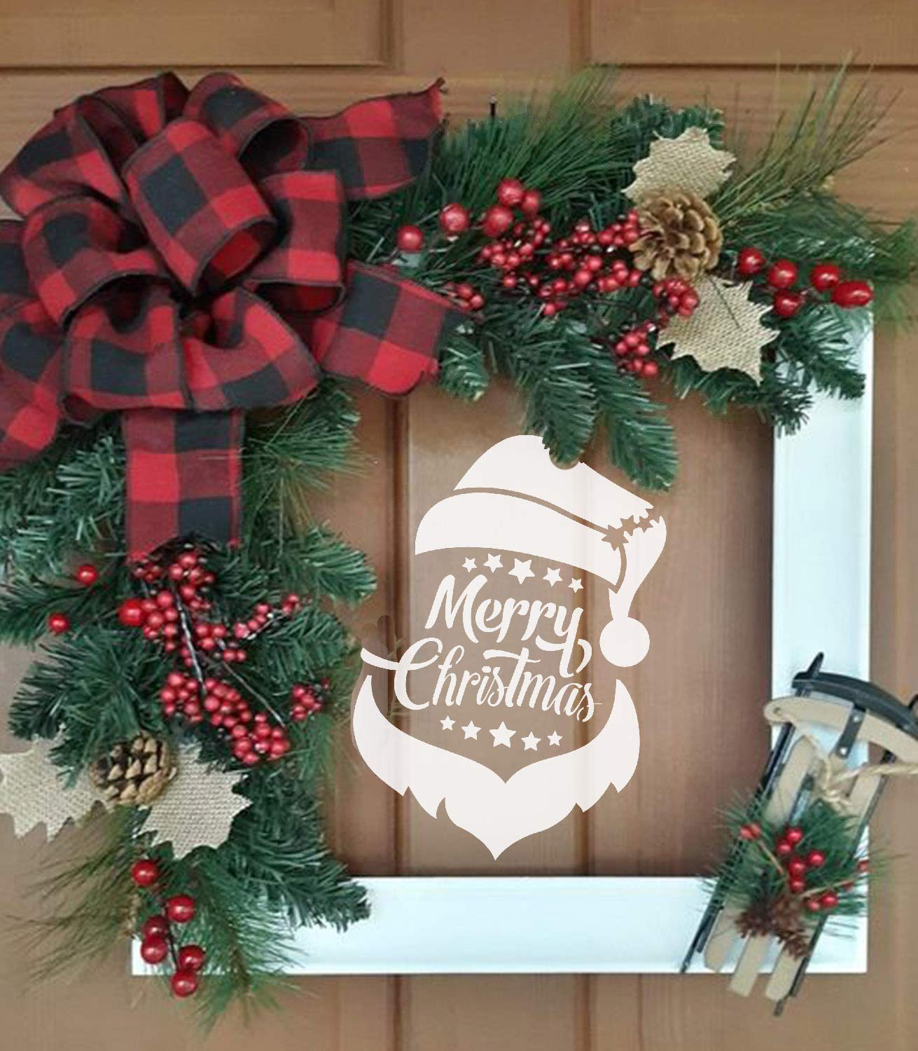 8 stuks kerstsjablonen voor het schilderen op hout, grote herbruikbare kerstkabouter schildersjablonen inclusief vrolijk kerstfeest/noel/kabouter & sneeuwvlok/kerstboom/vrachtwagen/geloof/vreugde/laat het sneeuwsjabloon