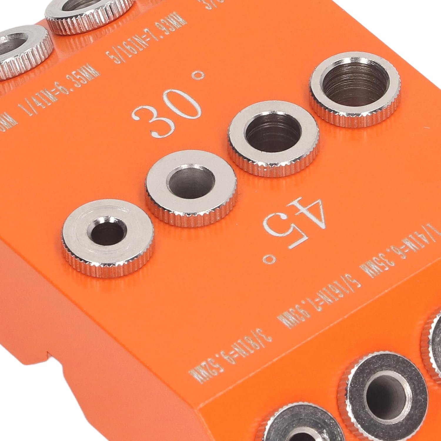 Drill Press Pocket Hole Jig Kit, Angled Drill Guide Jig Aluminum Alloy 30° 45° 90° - Precise Woodworking Angled Drilling, Durable Steel Drill Bushing, Versatile for Deck,