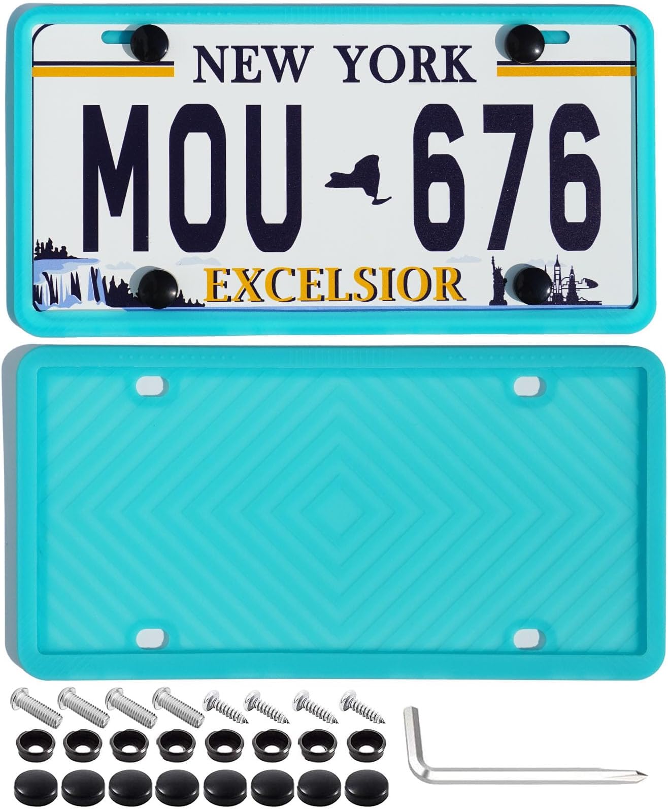 idain 2 Pack Silicone License Plate Frame, RainProof, Anti