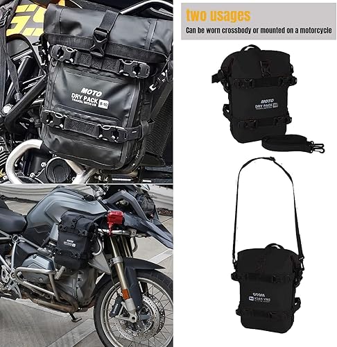 Miniatura 9 de tacxmotorrad Bolsa trasera impermeable para motocicleta, 8L, bolsa de parachoques para motocicleta, motor, equipaje de viaje, bolsa de alforja para