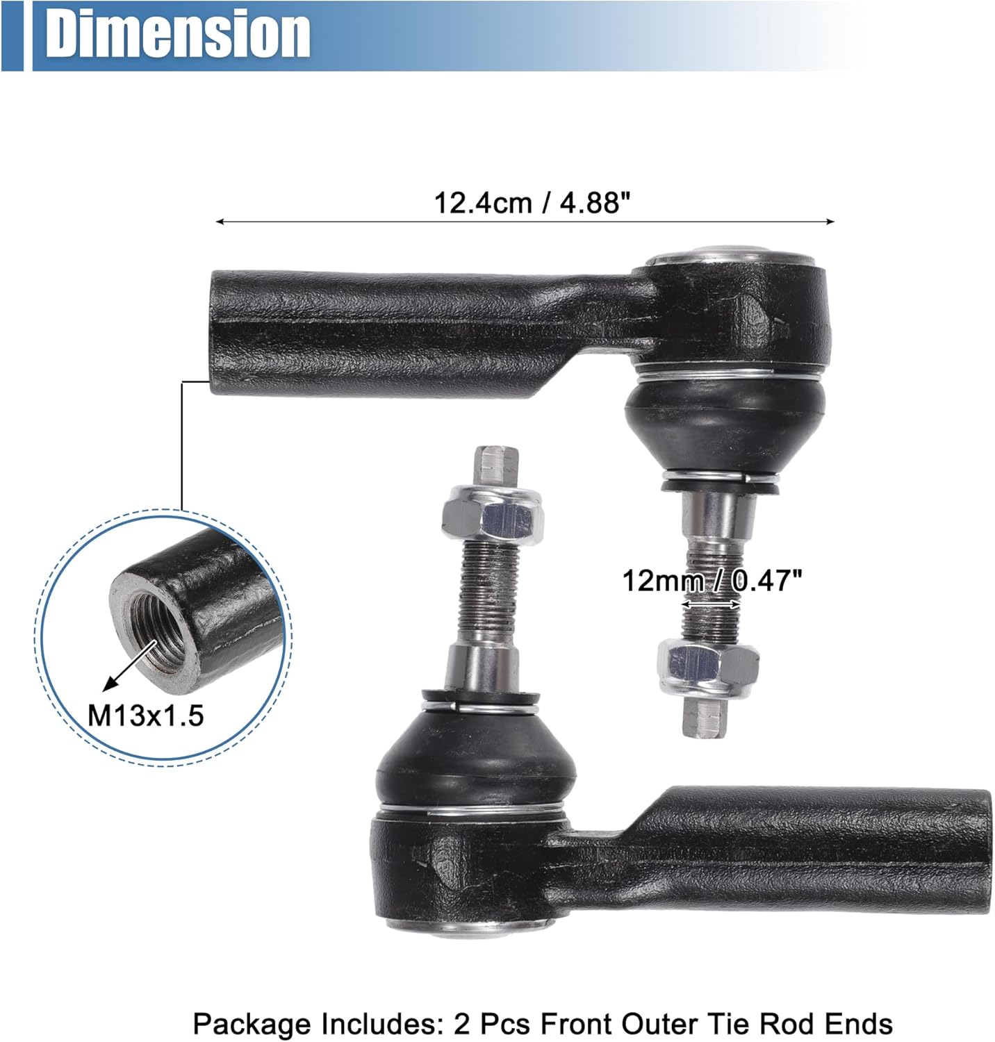 X AUTOHAUX 2pcs Front Outer Tie Rod Ends Kit Suspension Steering Tie Rod End for Ford for Mustang 2005-2014 Drag Link No.ES80805