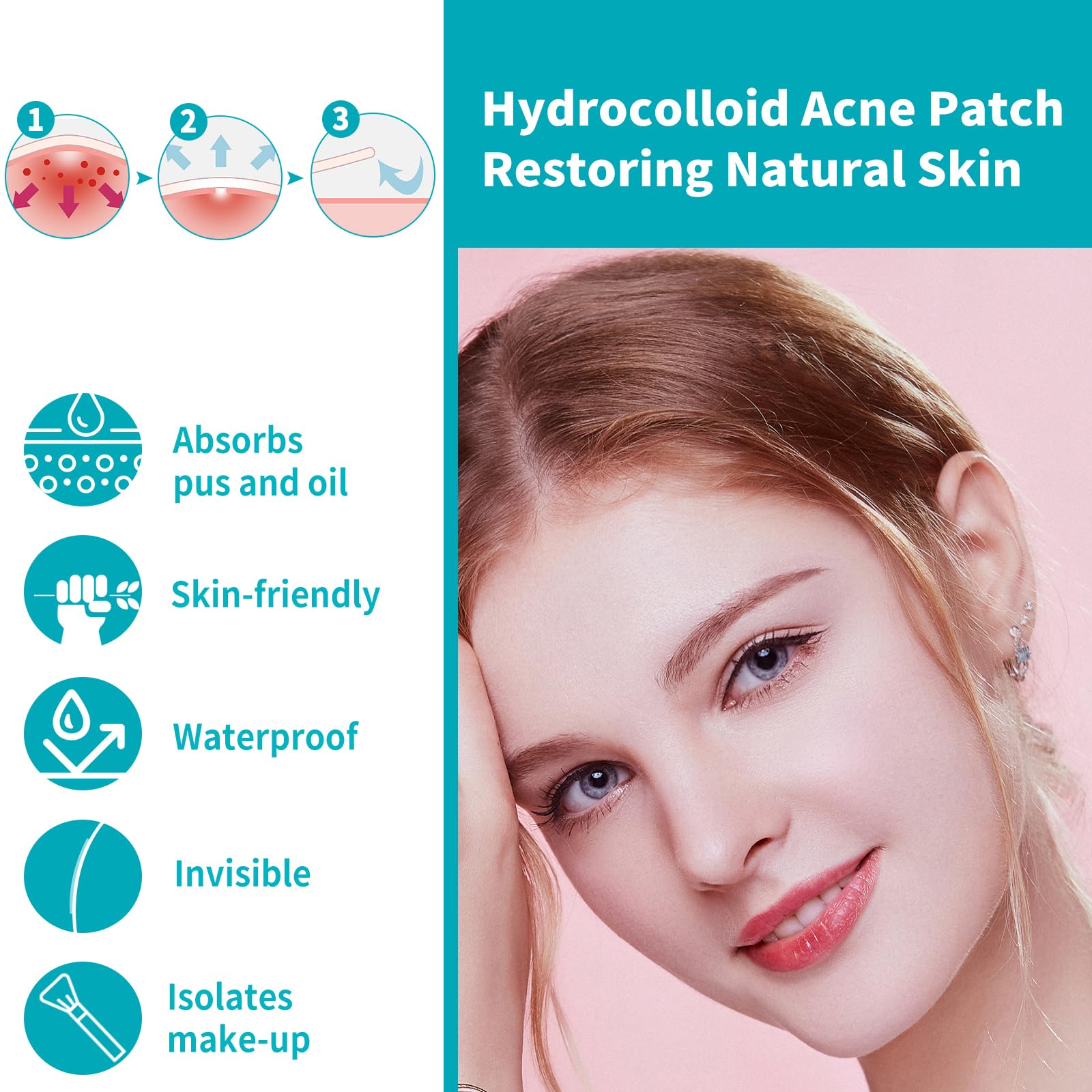 528 Pezzi Cerotti Brufoli, Hydrocolloid Patch Invisibile Naturale 2 in 1 Giorno e Notte Che Invisibile Patch Brufoli Impermeabile e Traspirante Assorbenti
