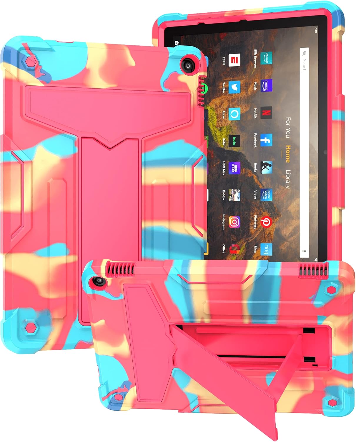 Dteck Case for All-New Fire HD 10 & HD 10 Plus Tablet (2021 Release, 11th Generation) - Slim Multi-Angle Folio Stand Premium PU Leather Protective Smart Cover with Auto Wake Sleep, Cute Unicorn