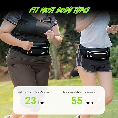 Miniatura 5 de Cinturón delgado para correr con bolsa fija para botella de agua, paquete de cintura de hidratación sin rebote para correr y trotar, se adapta a