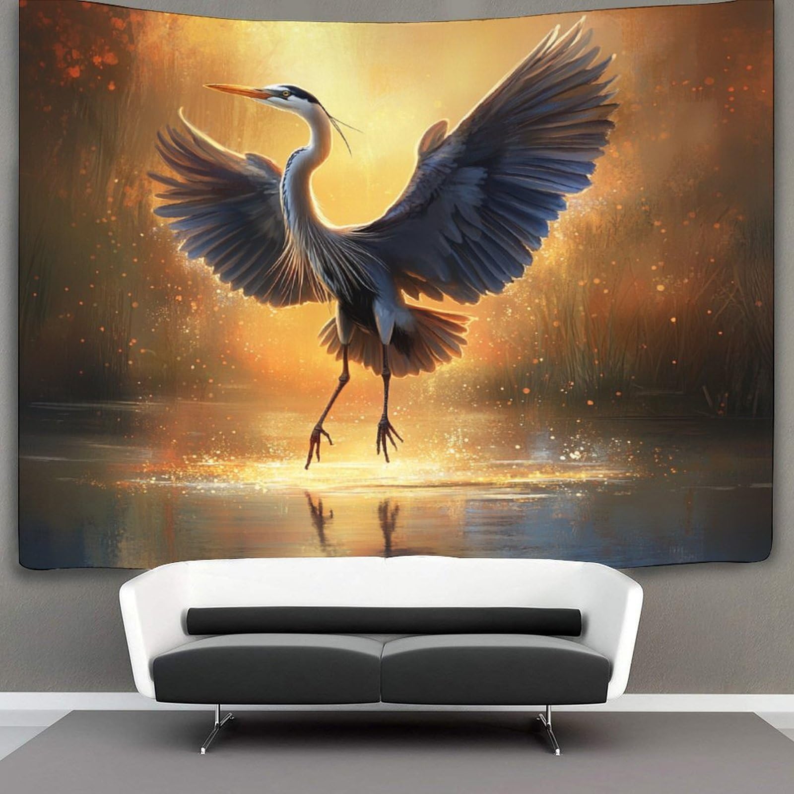 Kaiyun Style-9 Heron Tapestry Wall Tapestry Spreading Wings And Flying Tapestries Tapestry Wall Hanging Bedroom Home Decor 70Cmx100cm