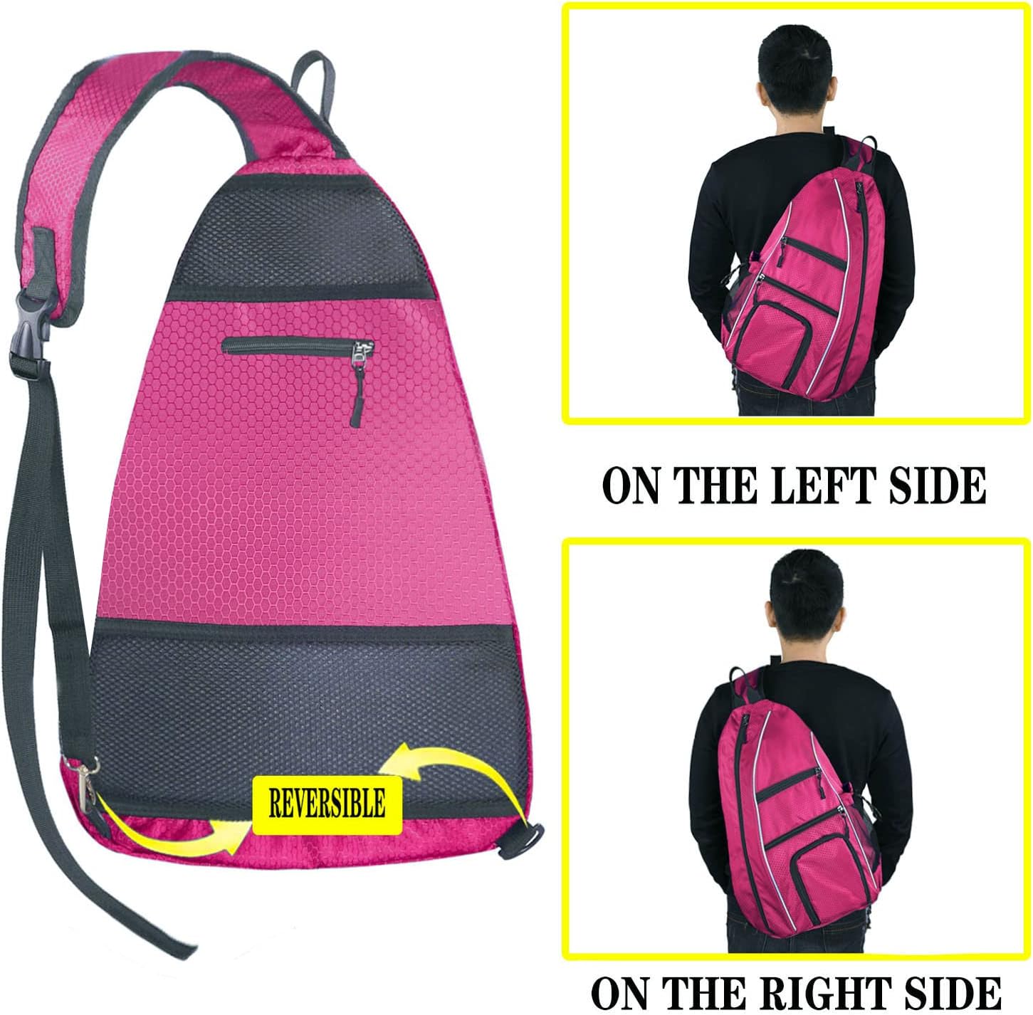 Pickleball Bag - Pickleball Bags for Women Men - Pickleball Backpack - Travel Pickleball Paddle Case, Pickle Ball Bag for Pickleball Paddle Tennis Racket, Protable Pickleball Sling Bag - Image 5