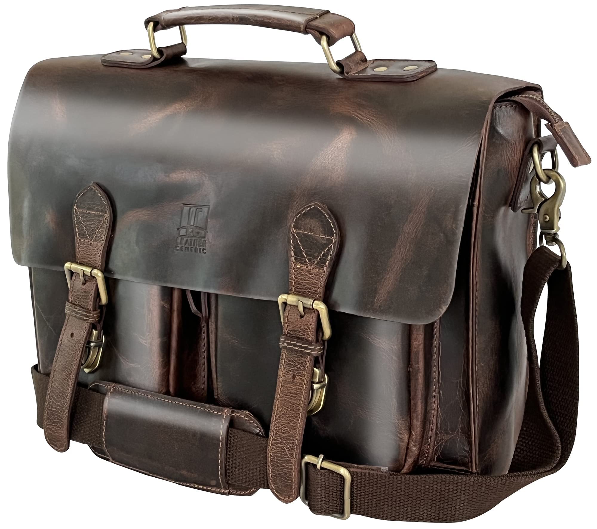 RUSTIC TOWN Leather Laptop Bag for Men - 15" Messenger Crossbody Briefcase Bag - Ideal for Office, College, & Travel - Durable Shoulder Bag (B09PL2626W) Amazon Price History, Amazon Price Tracker