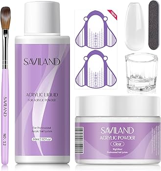 ネイルアクリル一式セット（1級・コンペ）パウダー、ブラシ、リキッド☆フォーム付属 ネイルアクリル一式セット（1級・コンペ）パウダー、ブラシ