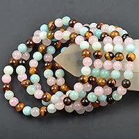 Vista 284 de MASSIVE BEADS Pulsera elástica de yoga hecha a mano con piedra natural, cristal curativo, energía, regalos para adultos unisex de 0.157 in, 0.236