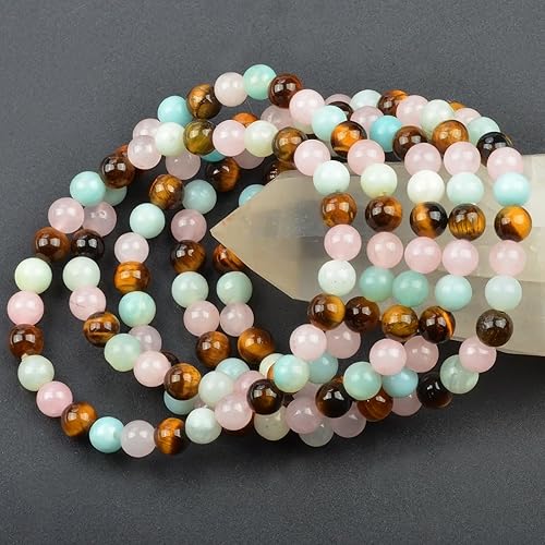 Vista 284 de MASSIVE BEADS Pulsera elástica de yoga hecha a mano con piedra natural, cristal curativo, energía, regalos para adultos unisex de 0.157 in, 0.236