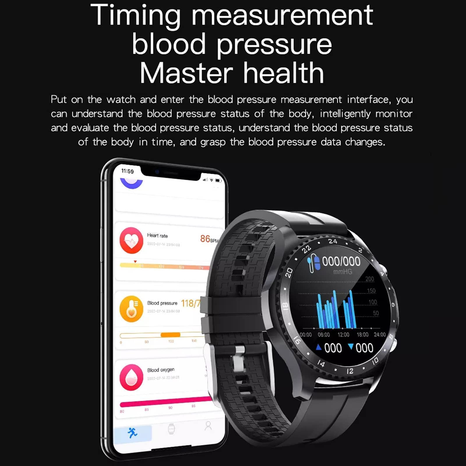 Inteligentny zegarek dla mężczyzn Kobiety Smartwatch dla telefonów z systemem Android iOS z ekranem 1,28 cala Sport GPS Połączenie Bluetooth Krokomierz Kalorie IP67 Wodoodporny monitor aktywności