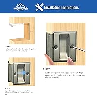 Vista 4 de HOMOTEK Tirador de puerta de bolsillo de privacidad sin placa de interruptor. Reemplaza los accesorios deslizantes de pasaje viejos o dañados sin
