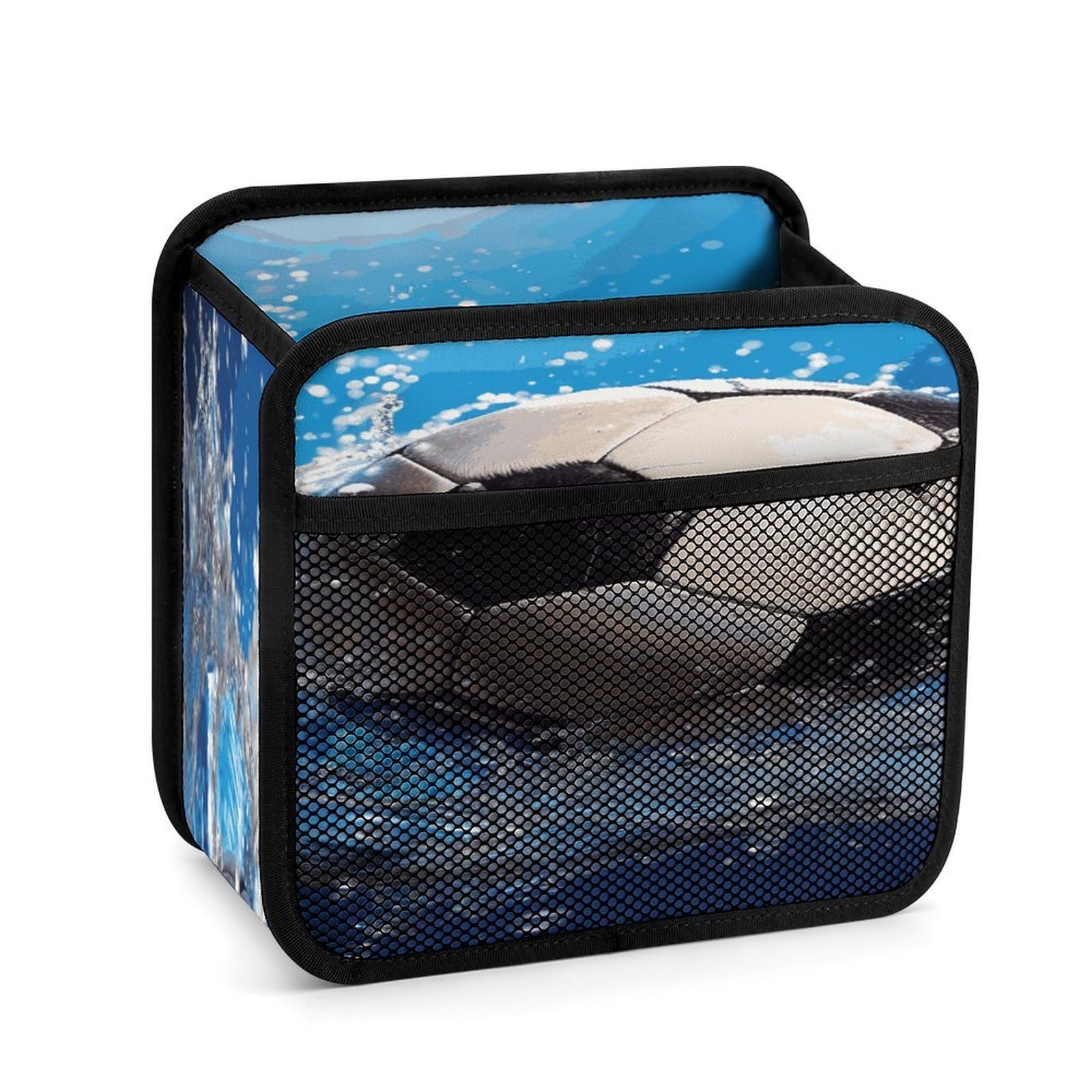 FekiLoot Soccer Ball Water Backseat Car Organizer - Premium PU Leather Hanging Car Seat Organizer with Storage Mesh Pockets, Large Capacity Car Backseat Organizer Travel Accessories
