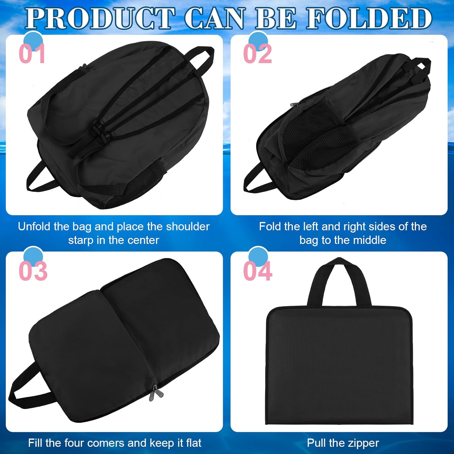 Reginary 24 Pcs Backpack 17" Backpacks Foldable Lightweight Bookbags Student Outdoor Travel School Book Bag with Storage Bag (Black) - Image 2