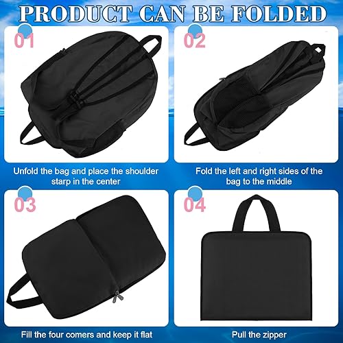 Miniatura 2 de Reginary Mochila de 24 piezas de 17 pulgadas, plegables, ligeras, para estudiantes, viajes, escuela, libros, con bolsa de almacenamiento (negro)