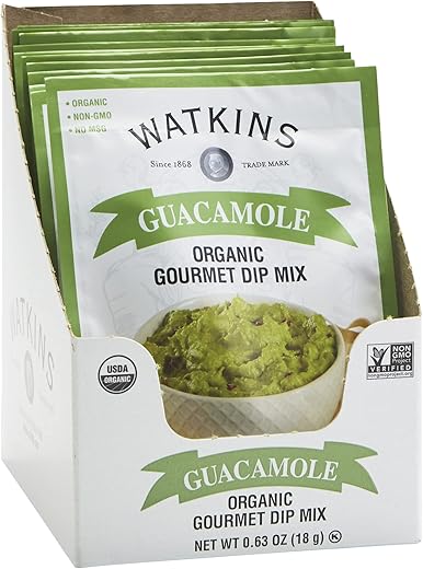 Watkins Organic Gourmet Dip Mix, Guacamole, 0.63 Ounce (Pack of 12)