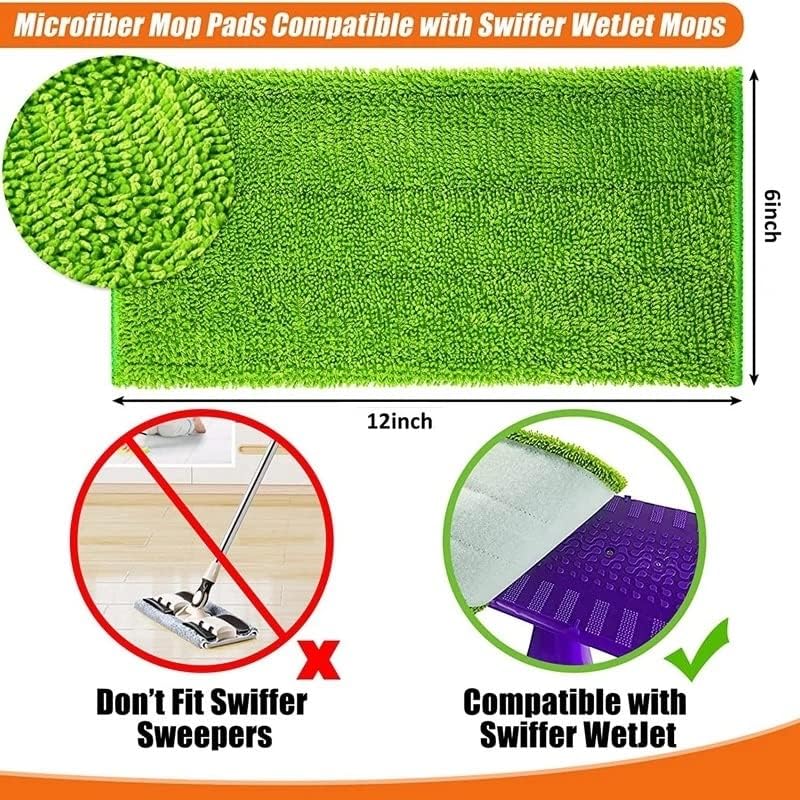 Miniatura 4 de 6 almohadillas de microfibra de 12 pulgadas para limpieza de mopa de microfibra Swiffer, reutilizables y lavables, reutilizables y lavables, para