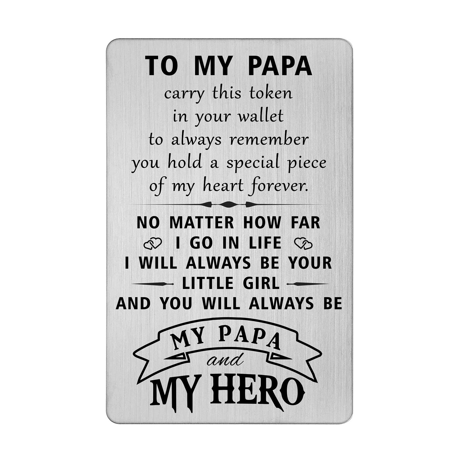 HYHYDHP Papa Fathers Day Cards from Granddaughter Daughter - Papa Birthday Wallet Card, Christmas Gift Ideas
