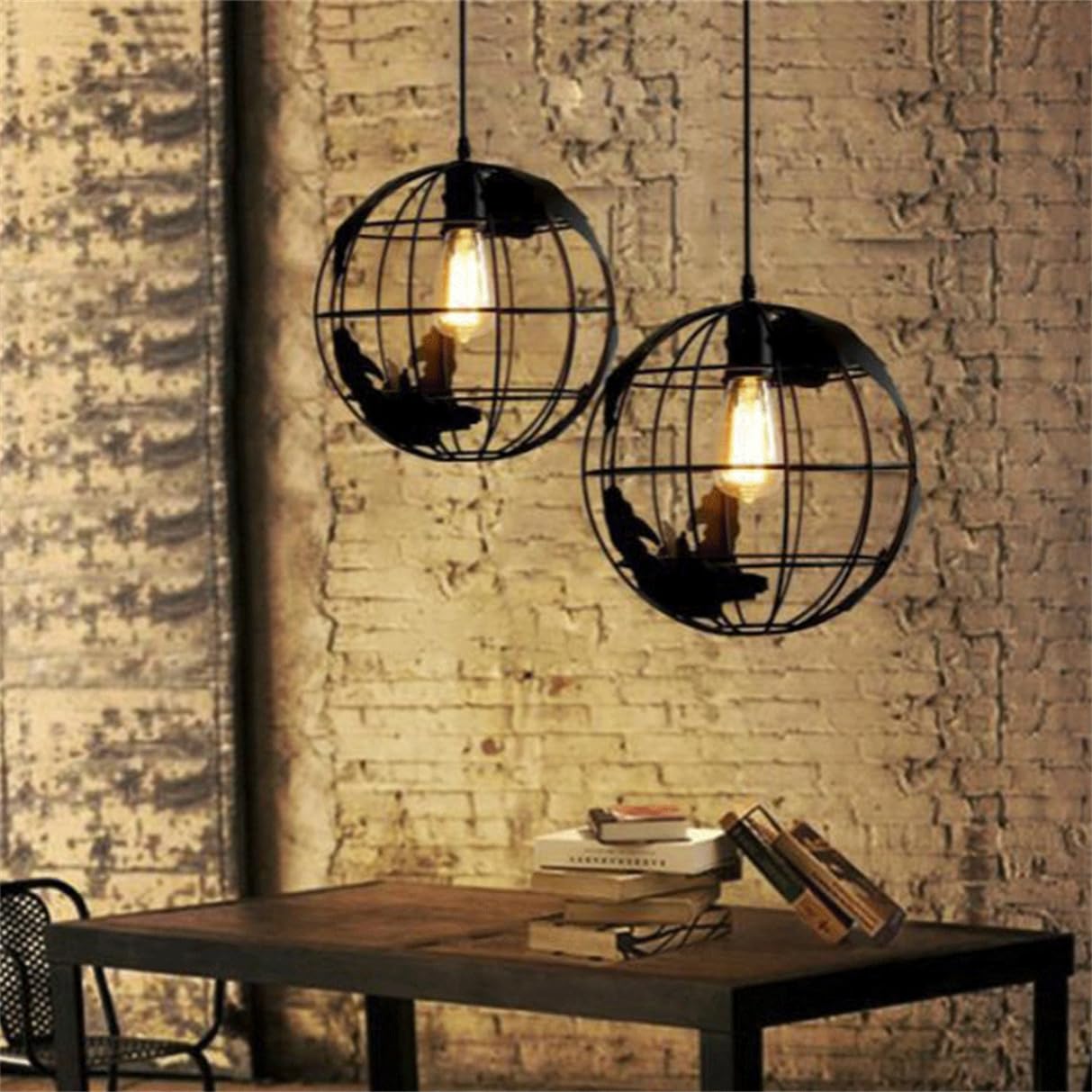Lampada A Sospensione Vintage Di Metà Secolo, Lampada A Globo