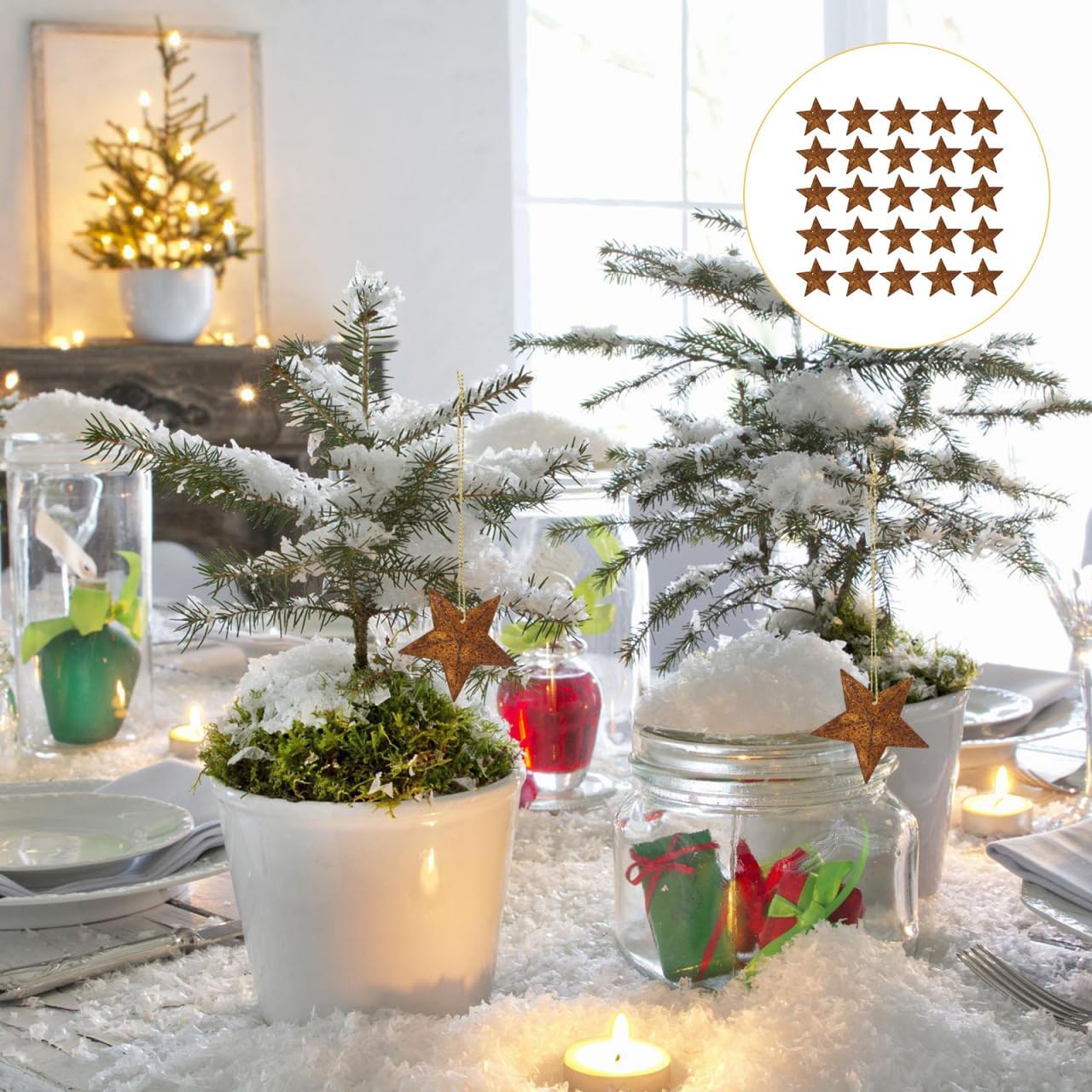 150pcs Rusty Metal Stars Miniature barn Stars 3 inch Rustic barn Star Rustic Small Star Jewelry Small Front Door Decor Craft Decorations Confetti 3D Pentagram