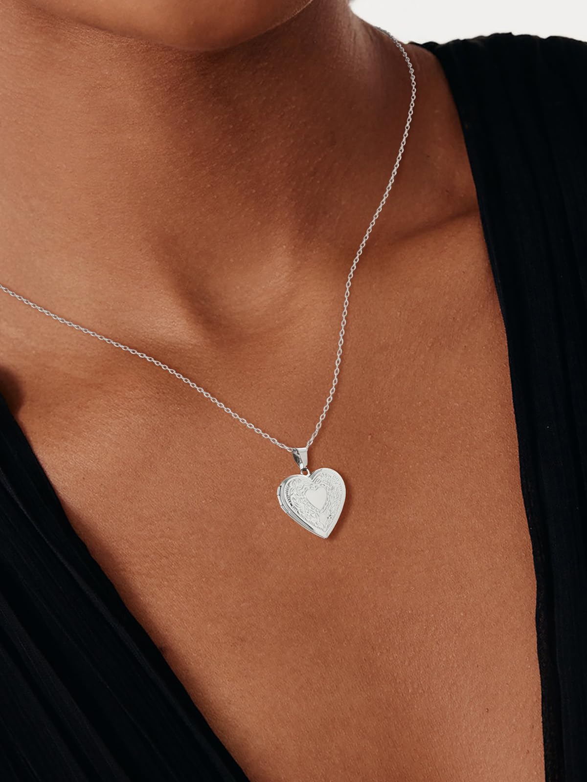U7 Collana Donna con Foto Personalizzata 4 Stili Ciondolo Medaglione Portafoto Cuore Apribile in Acciaio Inossidabile Argento Rosa Oro Collana Personalizzata con foto Regalo per Mamma Donna Ragazza