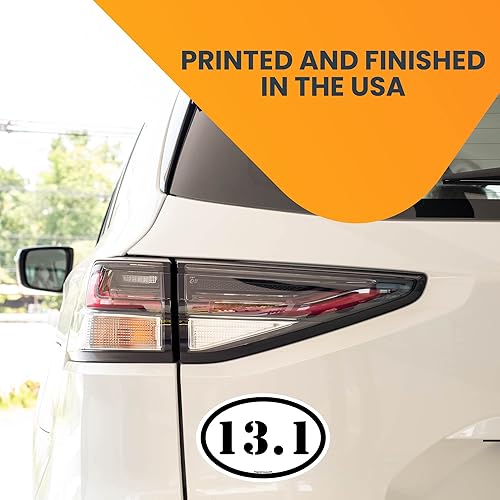 Miniatura 10 de Magnet Me Up Calcomanía magnética ovalada negra de media maratón 13.1, 4 x 6 pulgadas, imán automotriz resistente para automóvil, camión, SUV