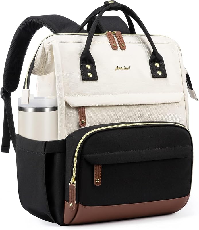 Focdod Mochila para computadora portátil para mujer Trabajo: Mochila de viaje para maestra enfermera Bolsa para computadora portátil de 15,6 pulgadas Mochila de gran capacidad Monedero Mochila universitaria Mochila para computadora Mochila informal para negocios