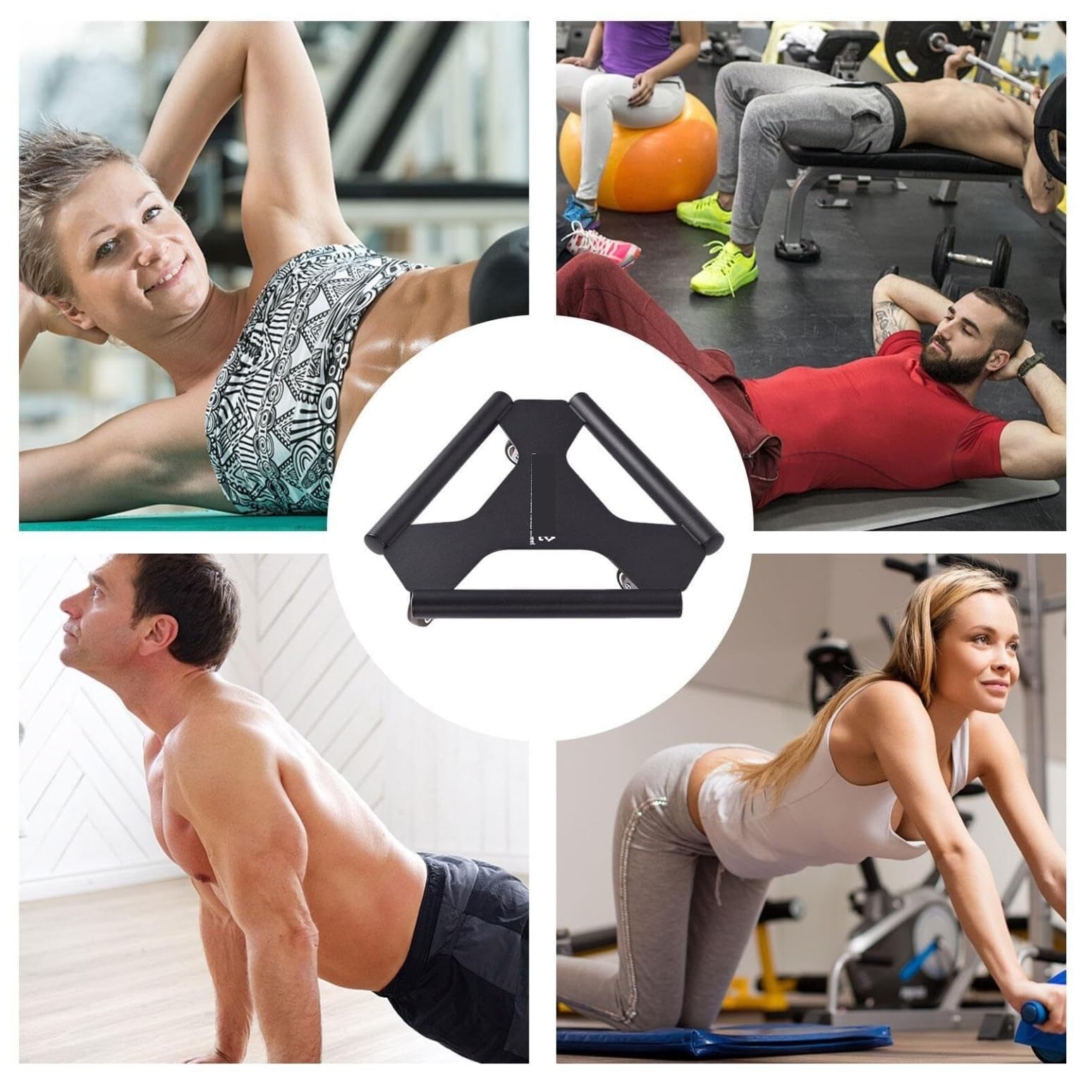 Rueda Abdominal, Rueda Abdominal Triangular AB Roller Wheel Ejercicio Reutilizable Entrenamiento Equipo